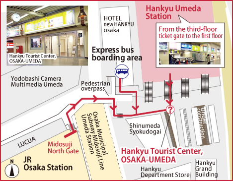 Hankyu Tourist Center, OSAKA-UMEDA Station map