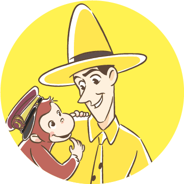 黄色い帽子のおじさん イラスト