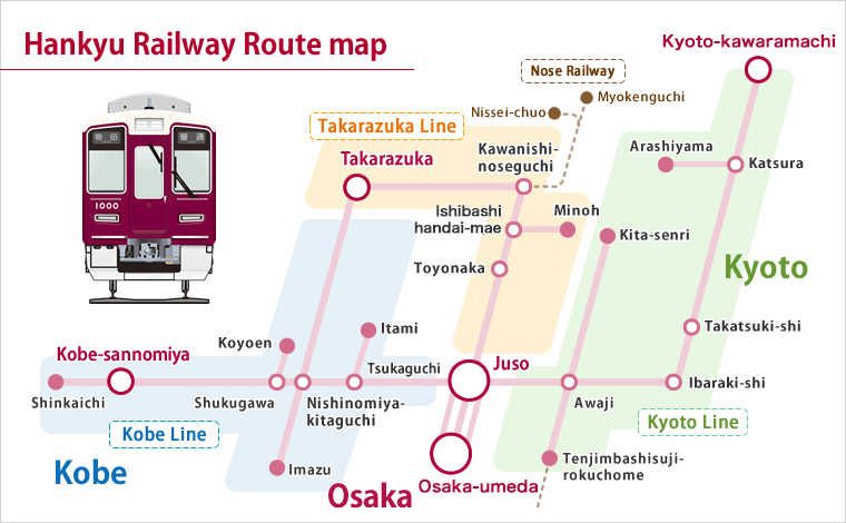 Hankyu Railway Route map