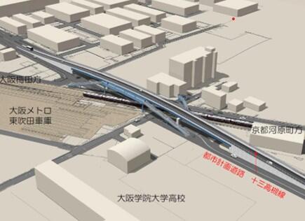 都市計画道路 十三高槻線と京都本線とのオーバーパス工事について