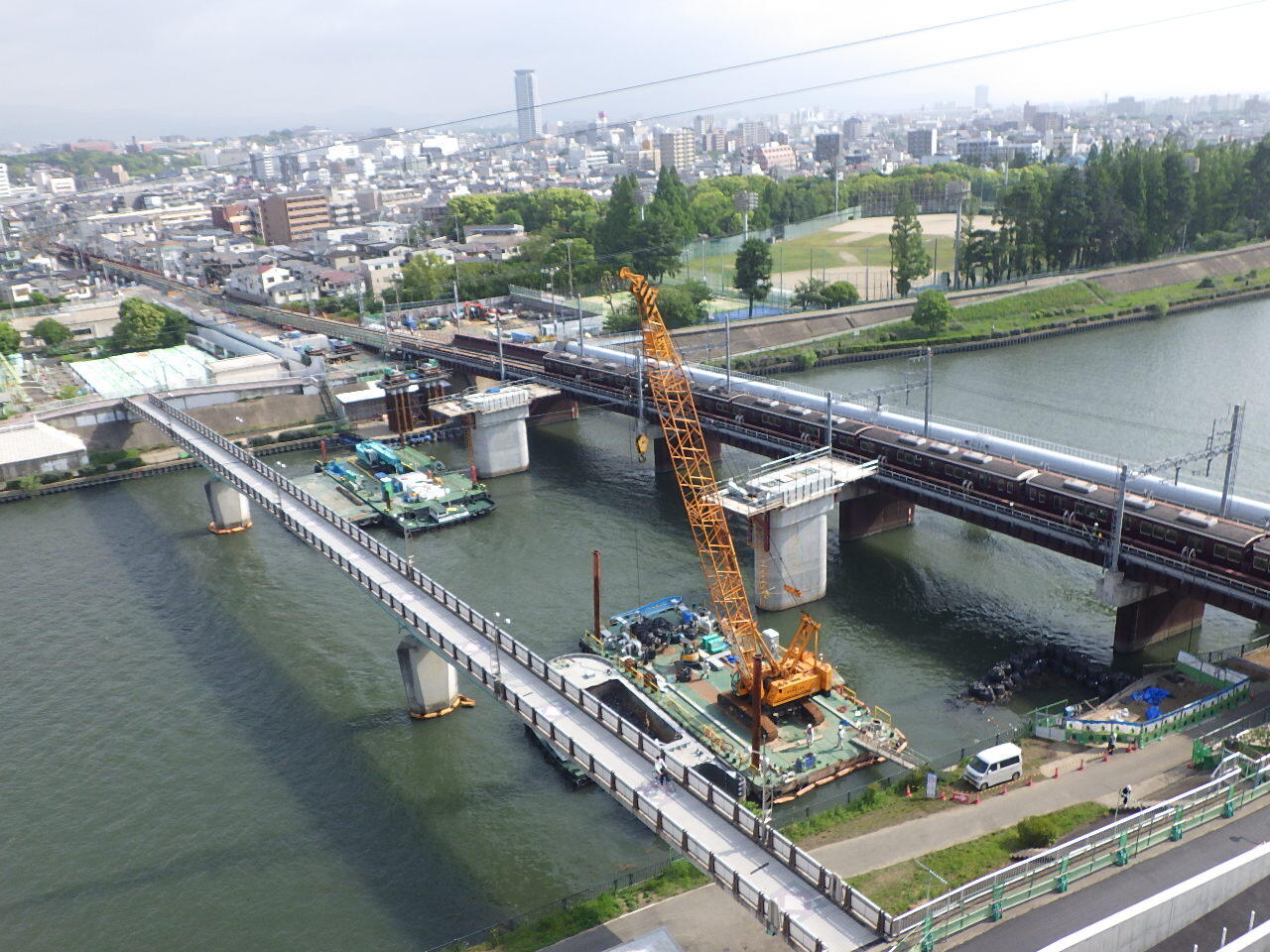 淡路駅周辺連続立体交差工事進捗状況