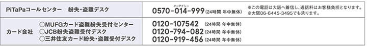 紛失・盗難の場合